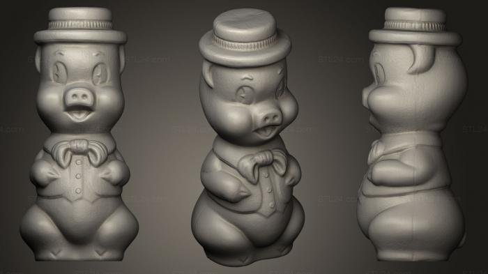 Статуэтки и статуи разные (Свинья 01 3D, STKR_0351) 3D модель для ЧПУ станка